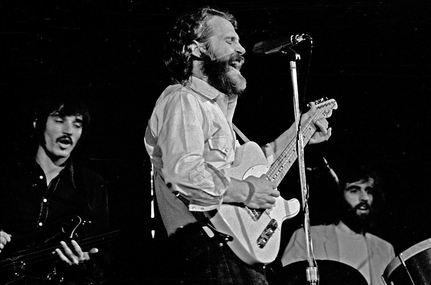 Rick Danko, Levon Helm and Richard Manuel performing with The Band in Hamburg, May 1971